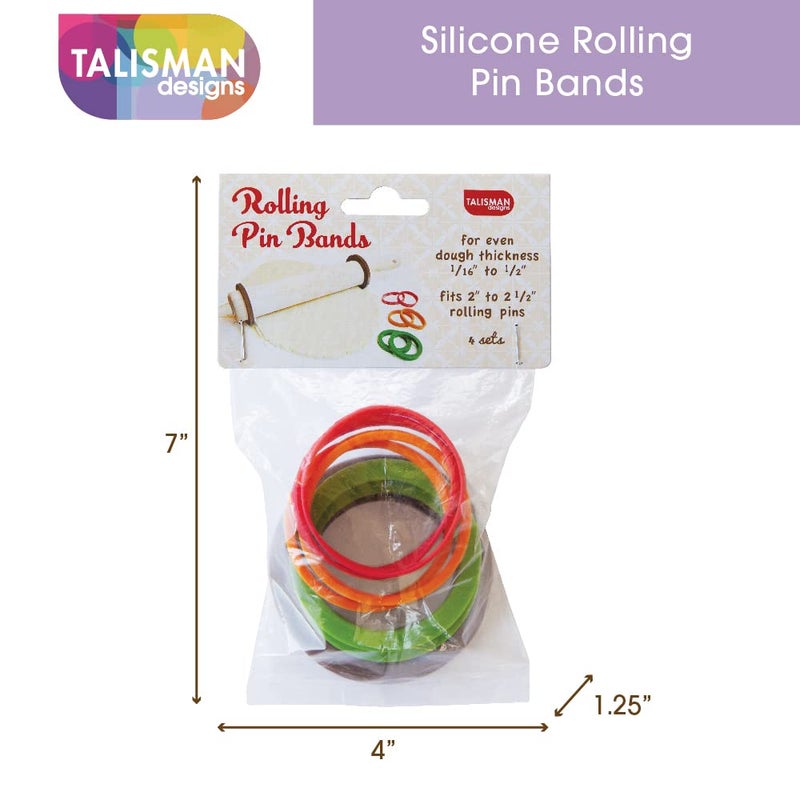 Talisman Designs Silicone Rolling Pin Bands | 8 Piece Set | Ensure Dough Thickness | Baking Accessories | Rolling Pin Thickness Rings - Image 5